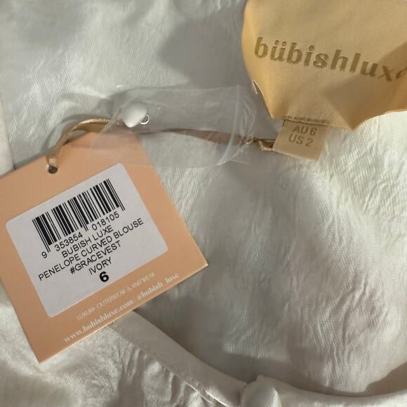 NWT Bubish Luxe Penelope Blouse, Ivory 2 - Picture 4 of 5